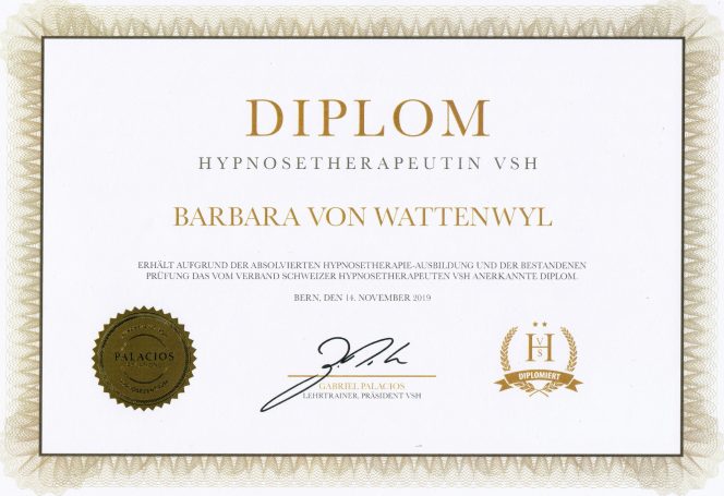 Diplom Hypnosetherapeutin VSH